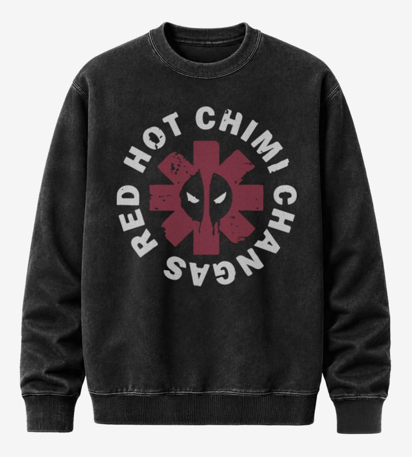 Poleron Polo Acid Wash Negro de Red hot chimi changas