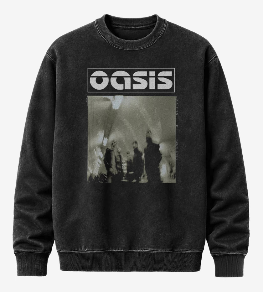 Poleron Polo Acid Wash Negro de Oasis Heathen Chemistry