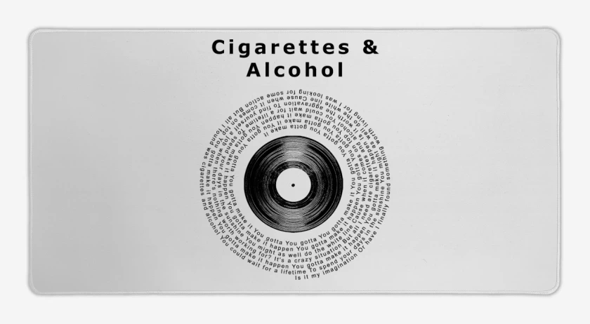 Mouse pad Gamer Oasis Cigarettes & Alcohol Letra