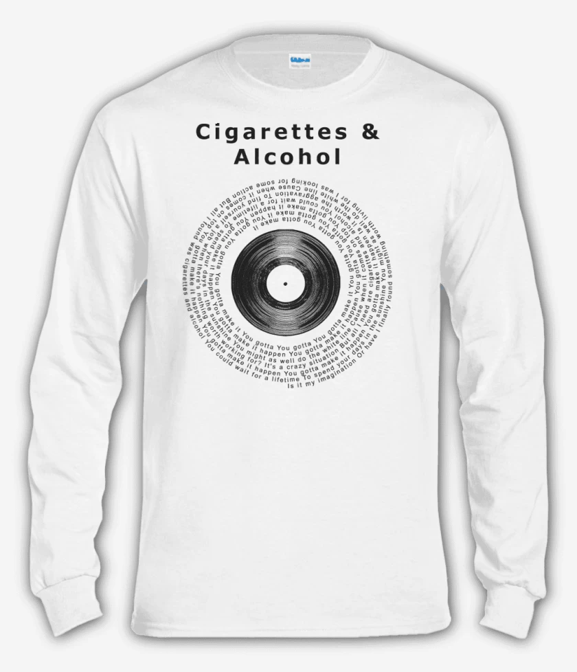 Polera manga larga Oasis Cigarettes & Alcohol Letra
