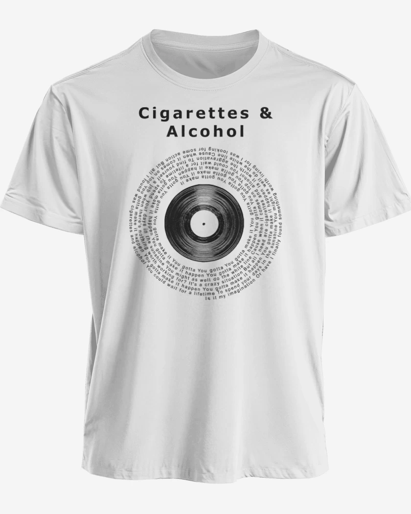 Polera Oasis Cigarettes & Alcohol Letra