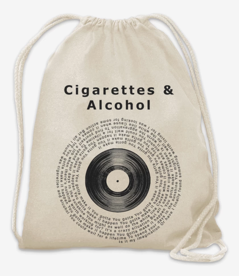 Mochila Blanco de Oasis Cigarettes & Alcohol Letra