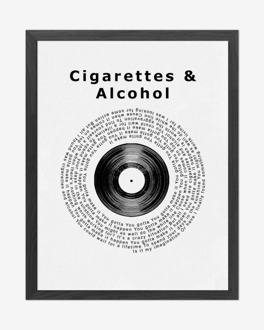 Cuadro decorativo Oasis Cigarettes & Alcohol Letra