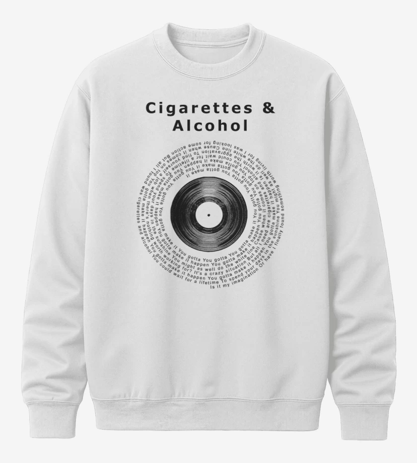 Poleron polo Oasis Cigarettes & Alcohol Letra