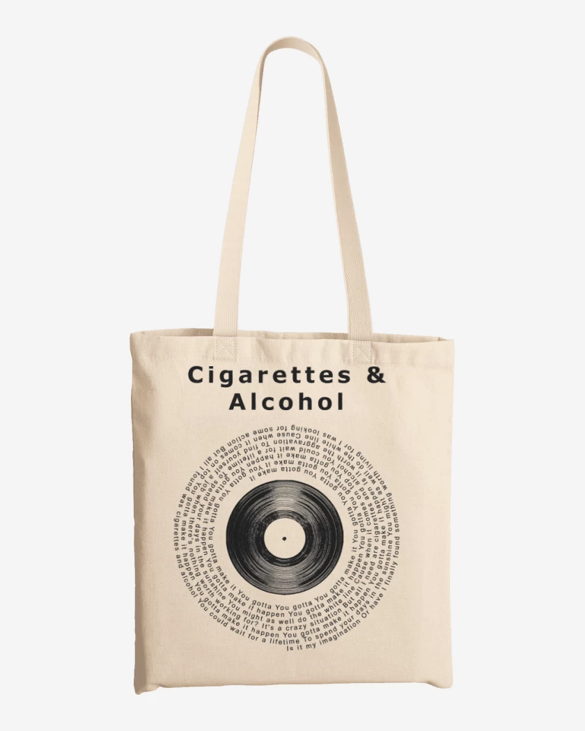 Totebag Oasis Cigarettes & Alcohol Letra