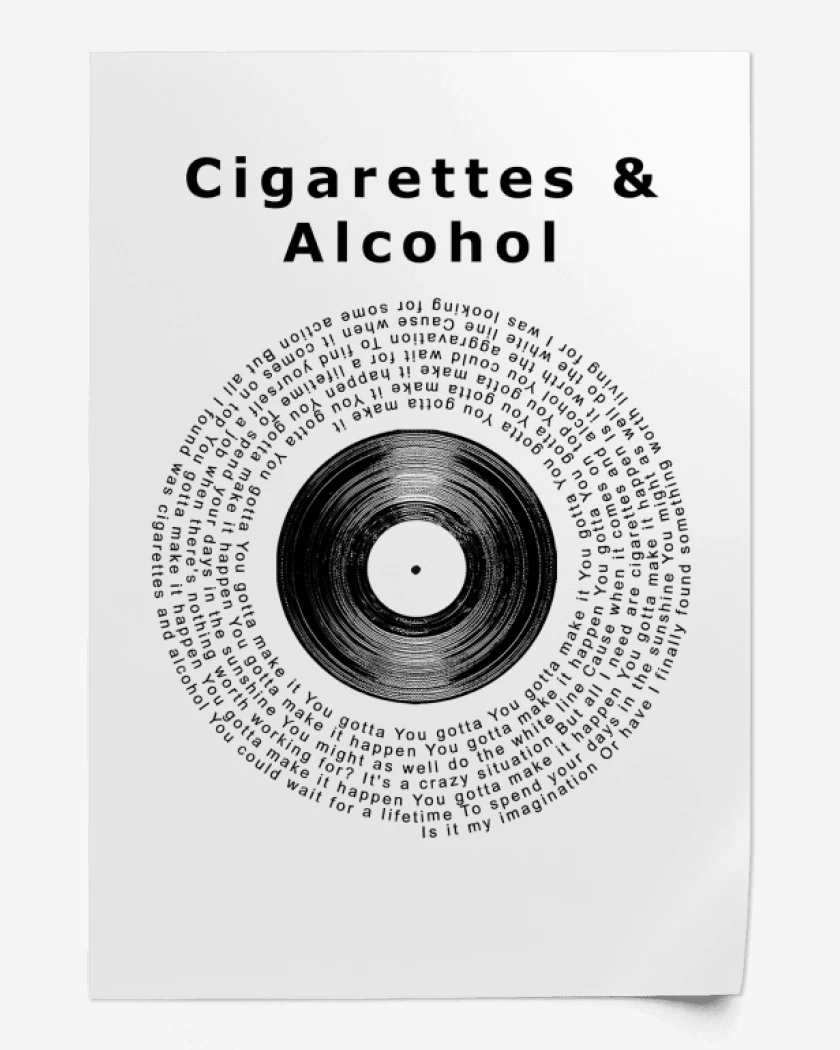 Print Oasis Cigarettes & Alcohol Letra