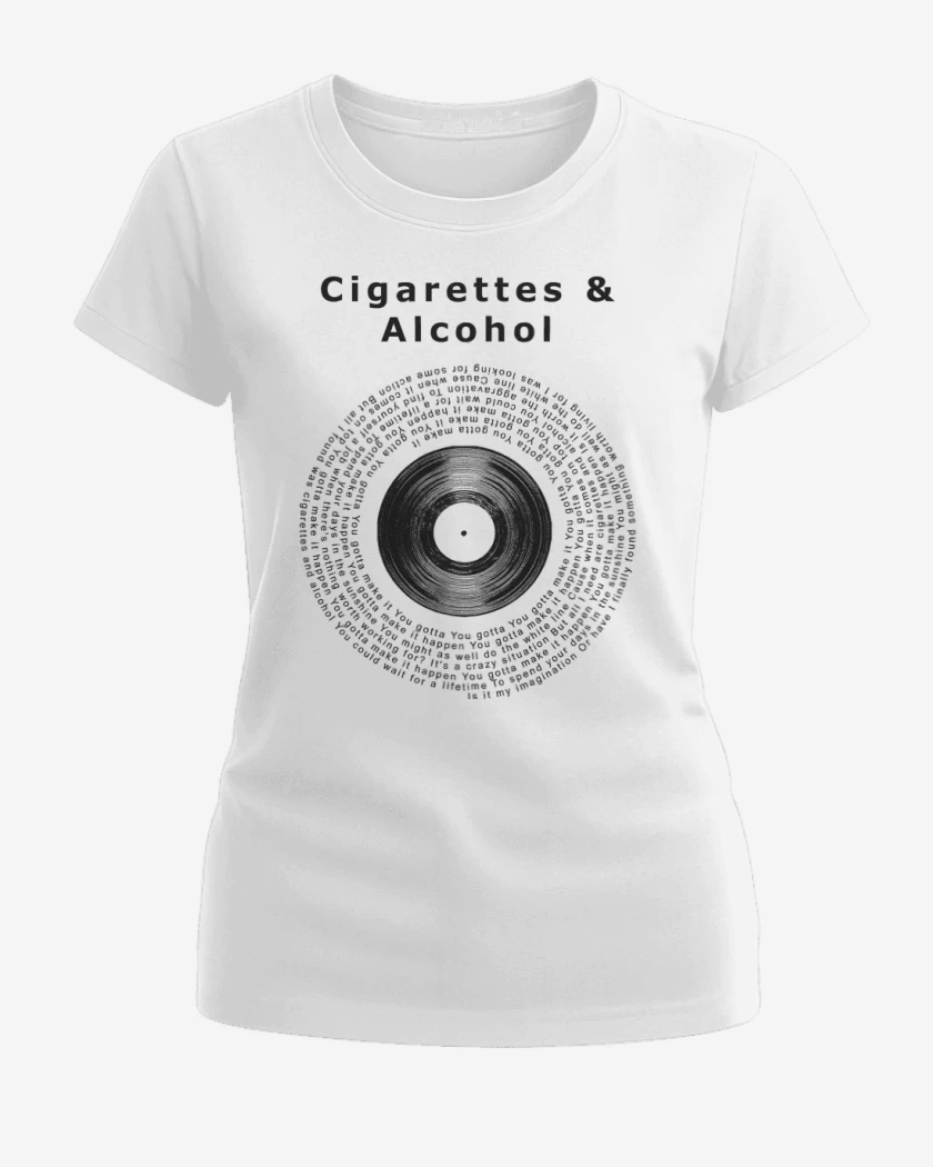 Polera de Mujer Oasis Cigarettes & Alcohol Letra
