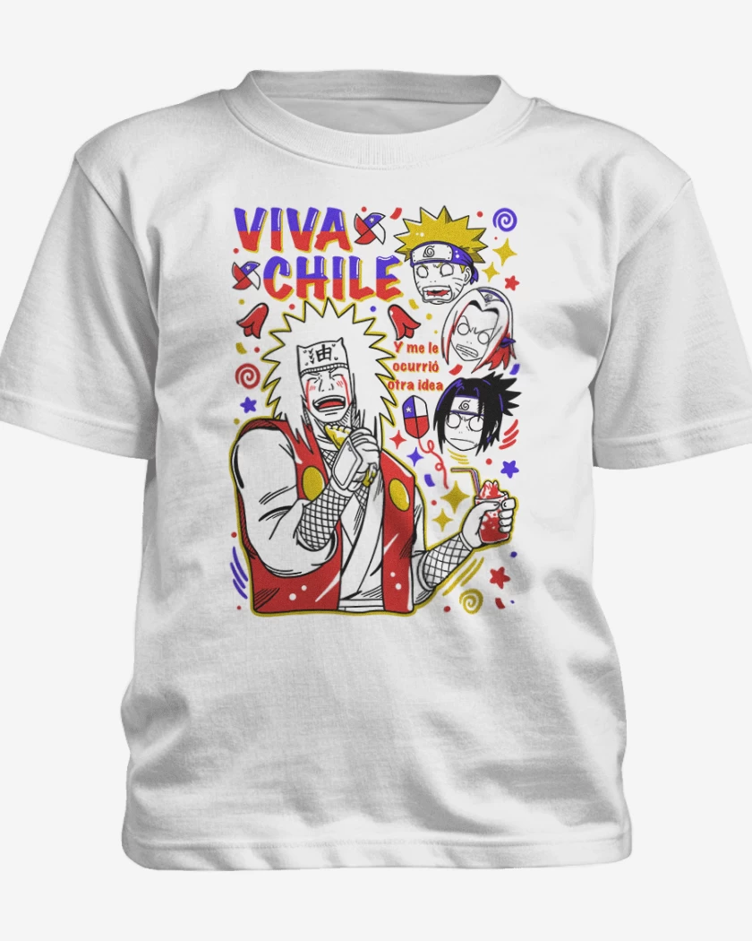 Polera de niño Blanco de Jiraiya viva chile