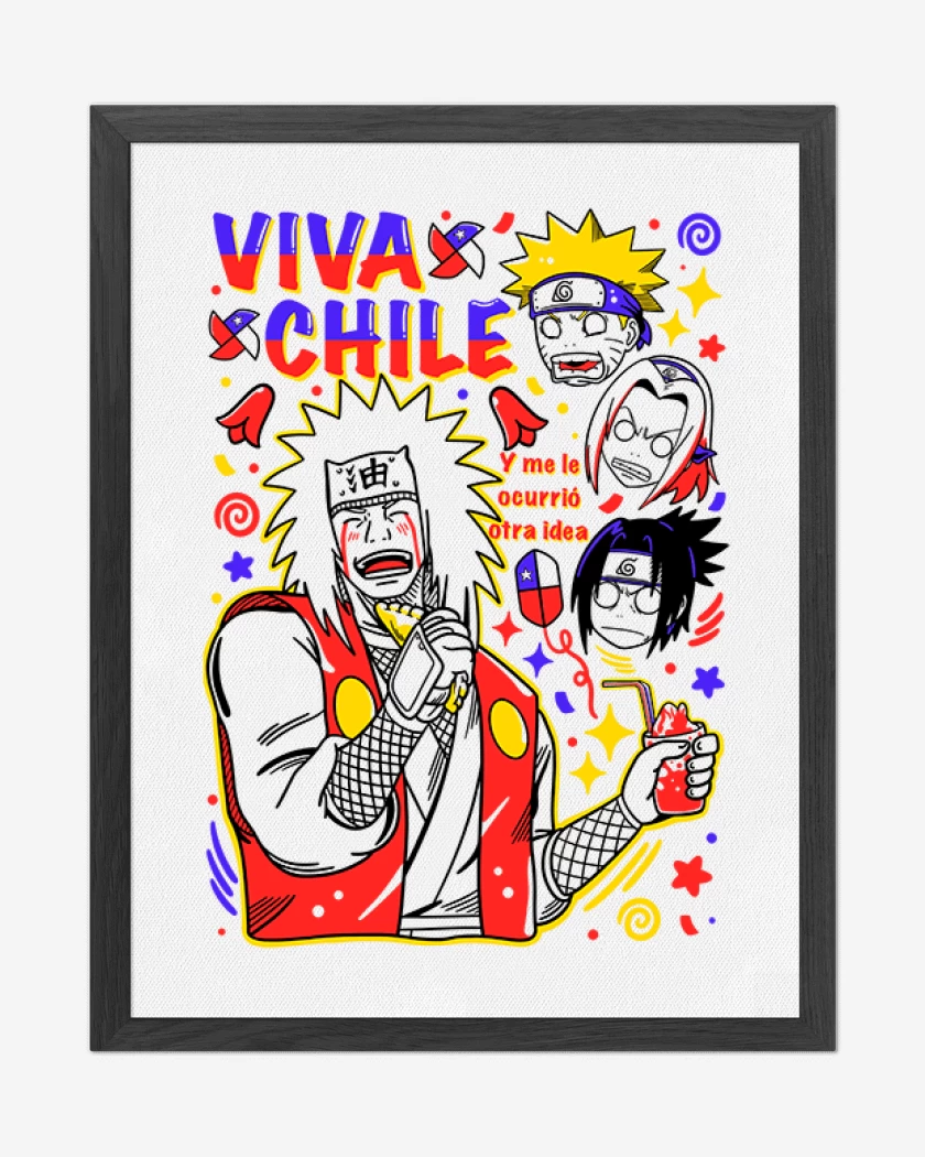 Cuadro decorativo Blanco de Jiraiya viva chile