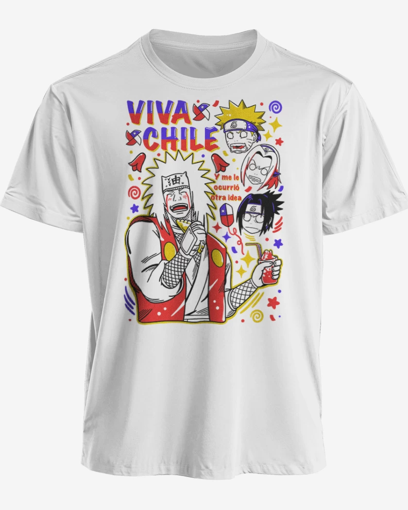 Polera premium Blanco de Jiraiya viva chile