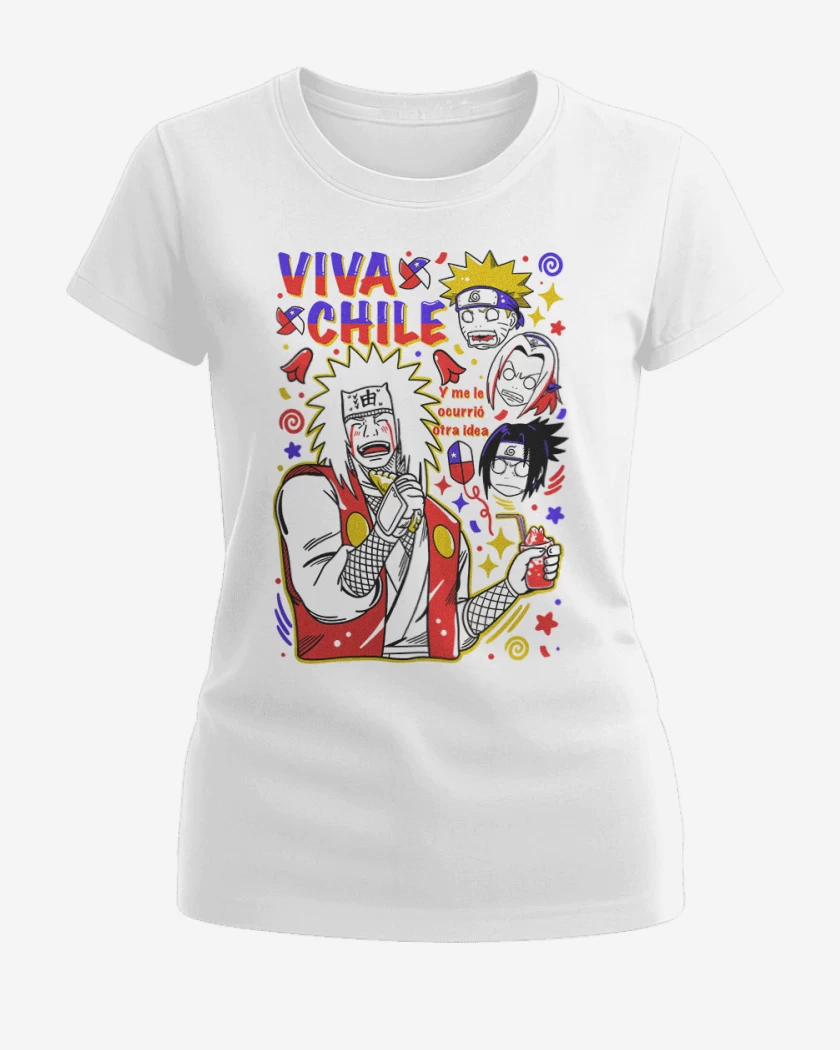 Polera de Mujer Blanco de Jiraiya viva chile