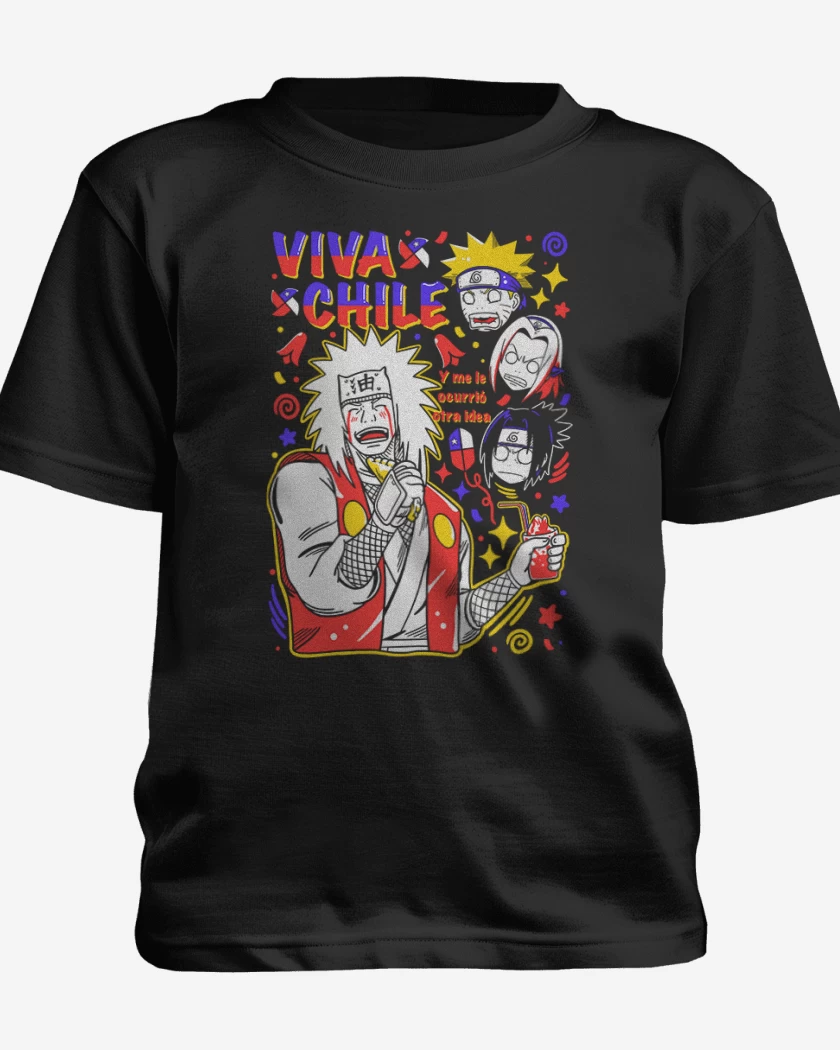 Polera de niño Negro de Jiraiya viva chile 2