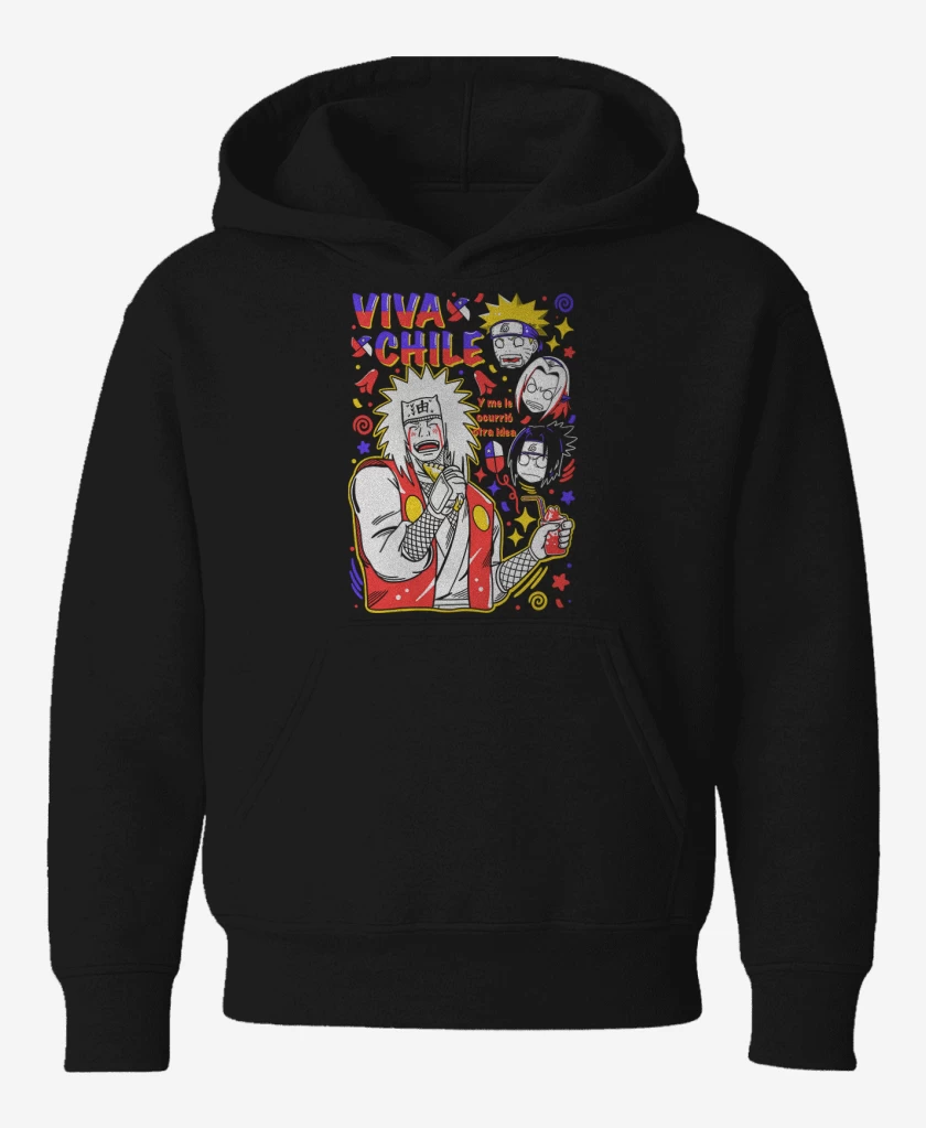 Poleron de niño Negro de Jiraiya viva chile 2