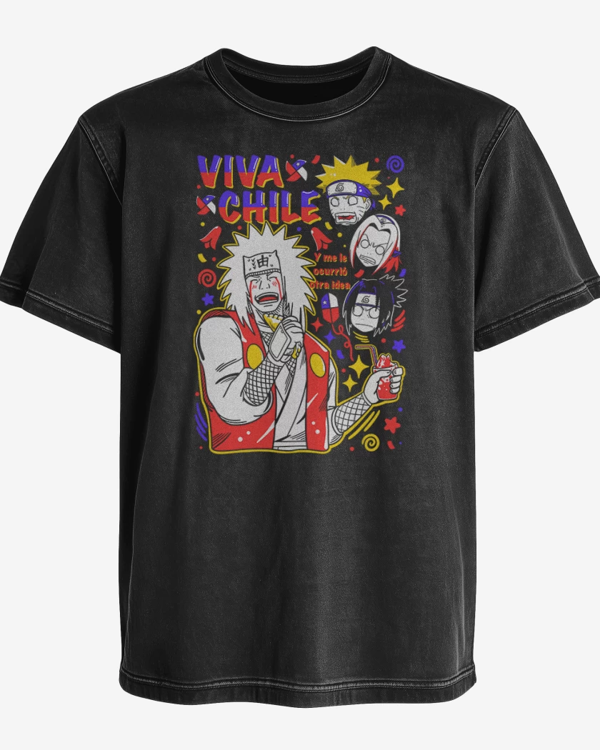 Polera desgastada Jiraiya viva chile 2