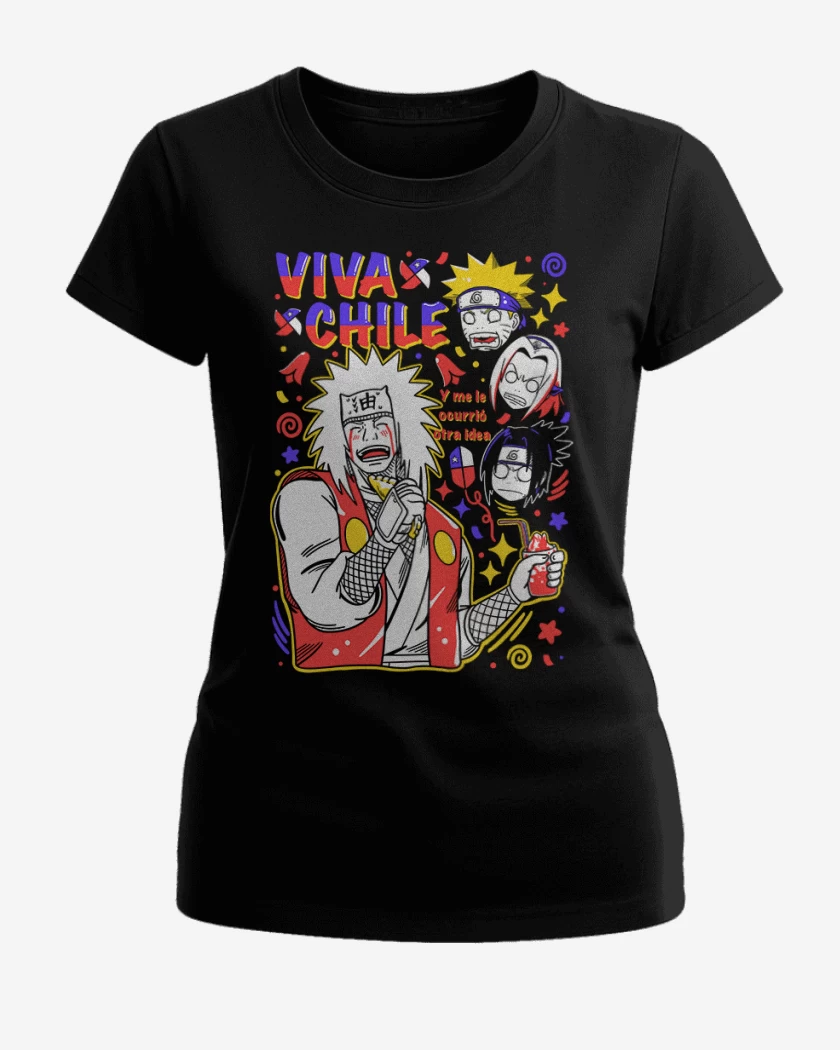Polera de Mujer Negro de Jiraiya viva chile 2