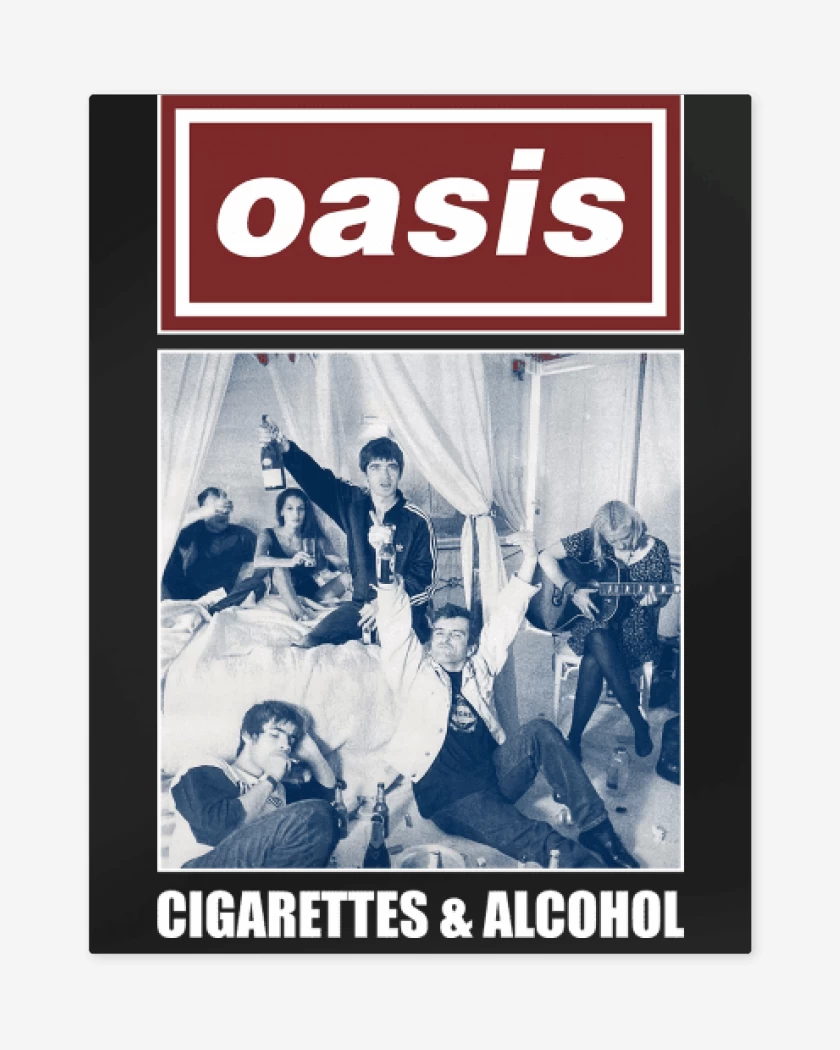 Print metalico Negro de Oasis Cigarettes & Alcohol