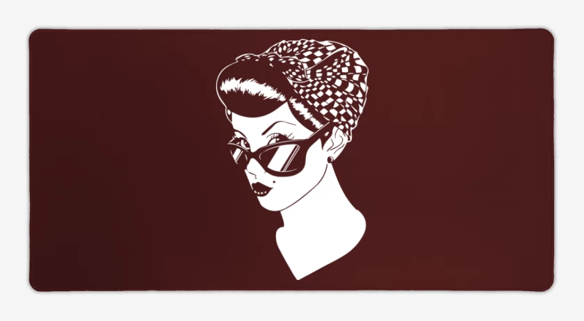 Mouse pad Gamer Burdeo de Pin Up