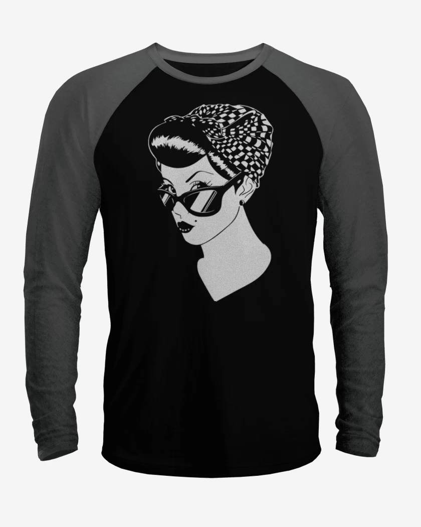 Polera Raglan Negro / Negro Heather de Pin Up