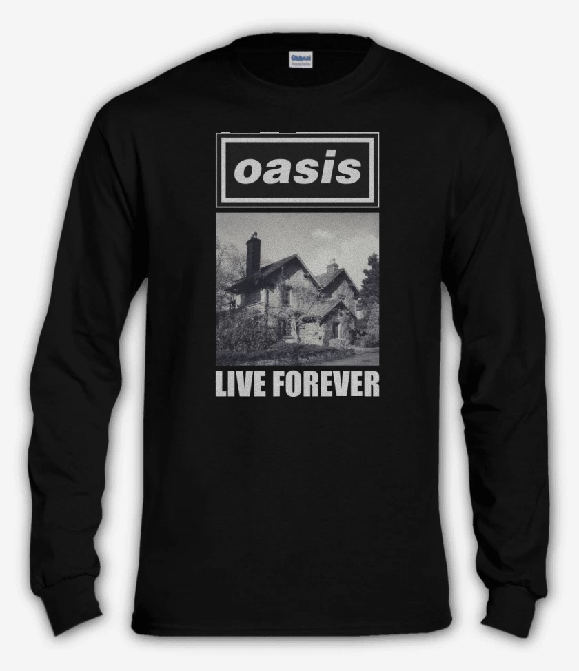Polera manga larga Negro de Oasis Live Forever