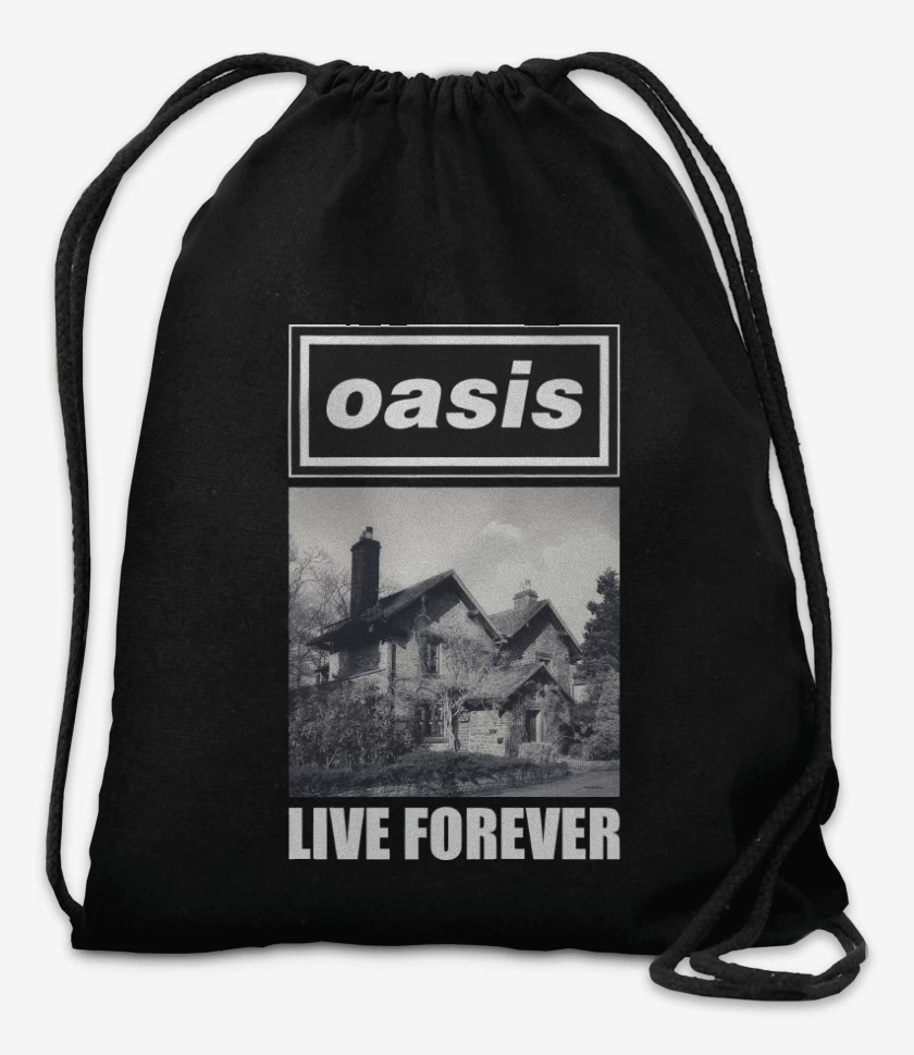 Mochila Negro de Oasis Live Forever