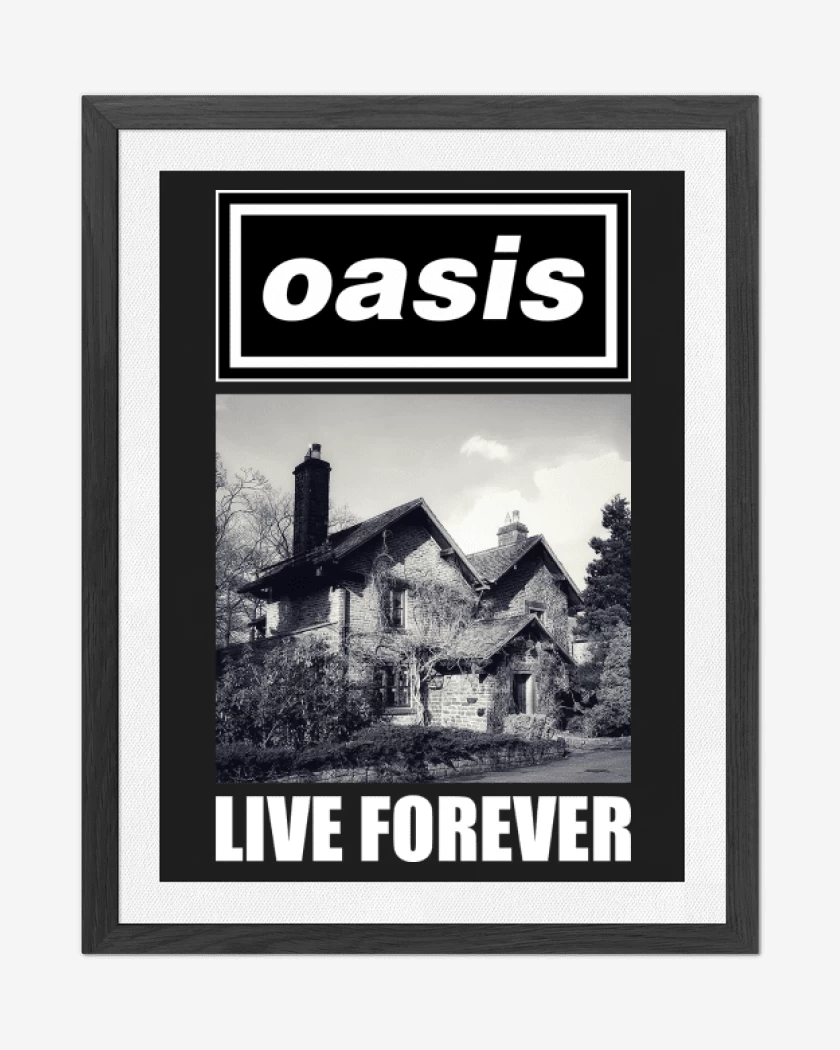 Cuadro decorativo Negro de Oasis Live Forever