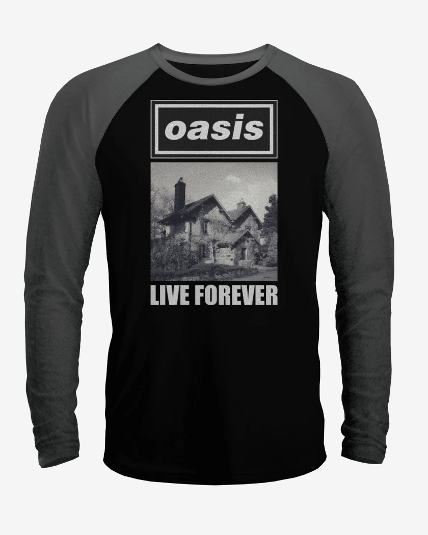Polera Raglan Oasis Live Forever