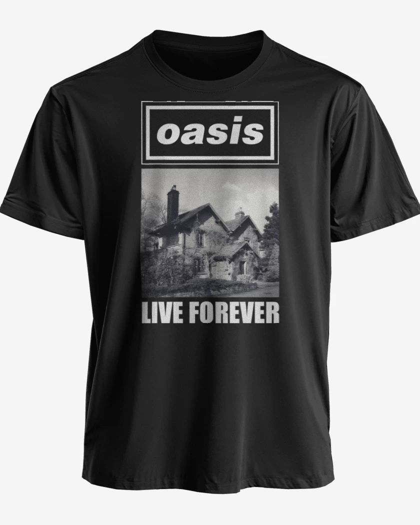Polera premium Negro de Oasis Live Forever