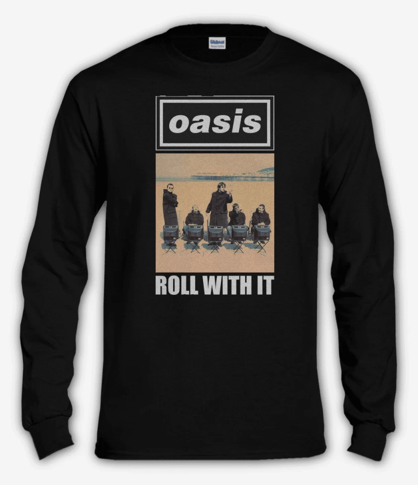 Polera manga larga Negro de Oasis Roll With It