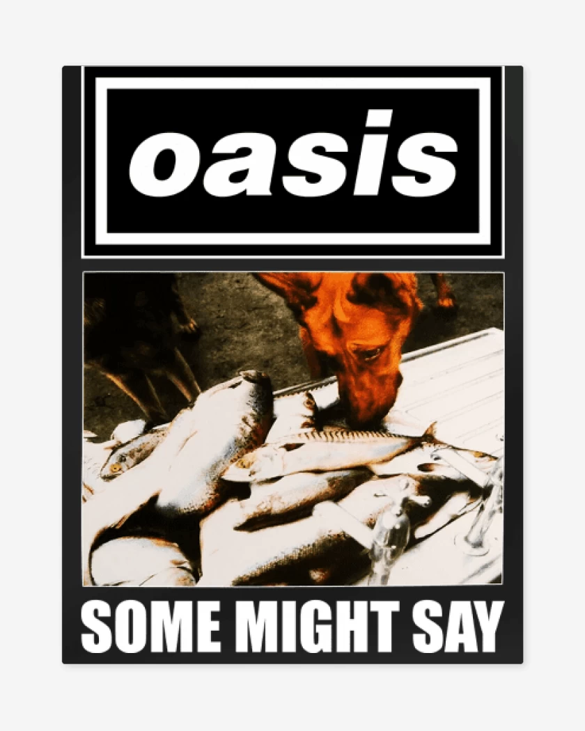 Print metalico Negro de Oasis Some Might Say