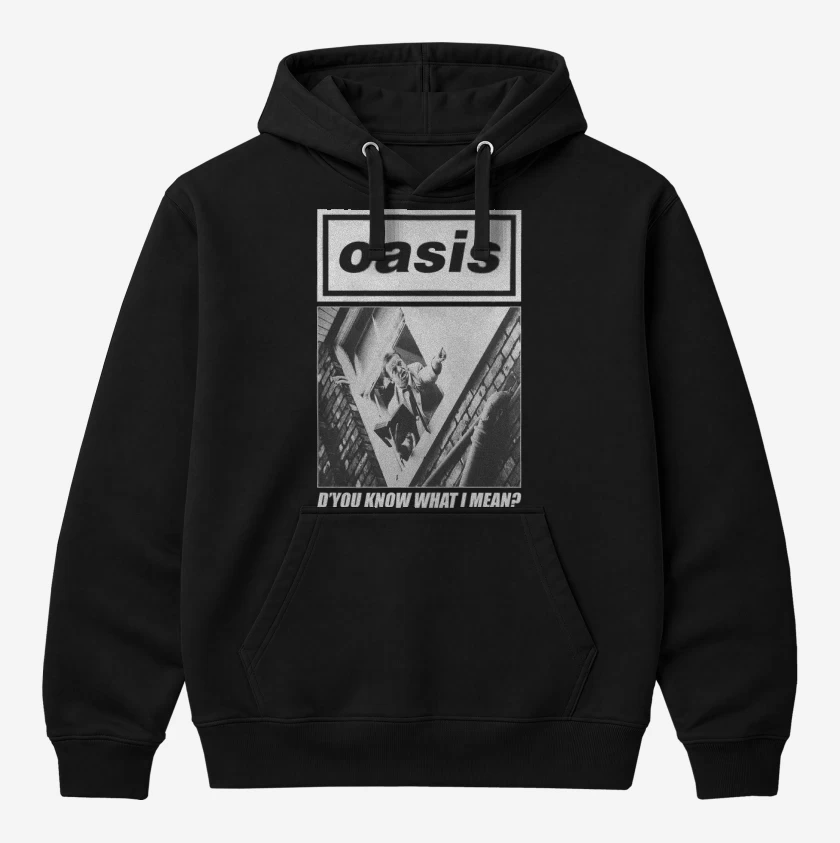 Polerón Canguro Negro de Oasis Dyou Know What I Mean