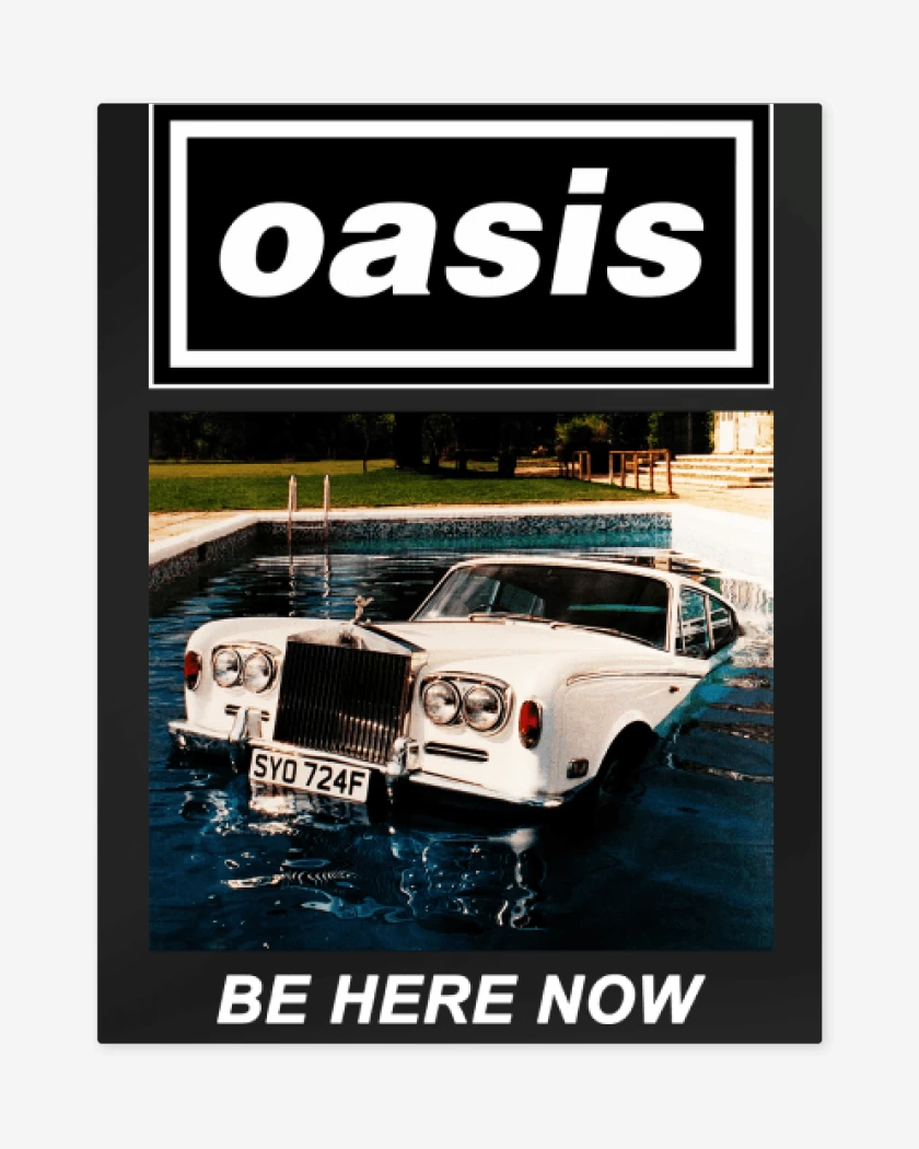 Print metalico Negro de Oasis Be Here Now II