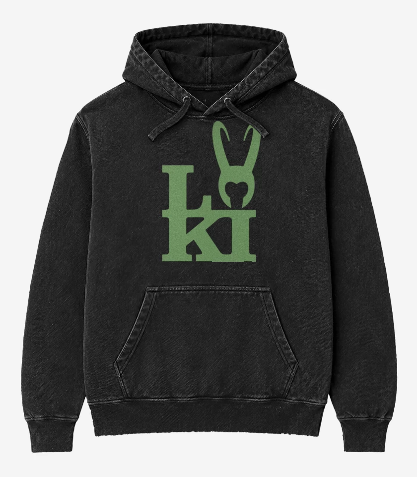 Poleron Canguro Acid Wash Negro de Loki2