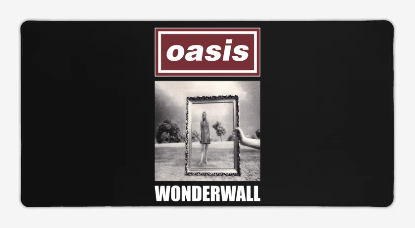 Mouse pad Gamer Negro de Oasis Wonderwall