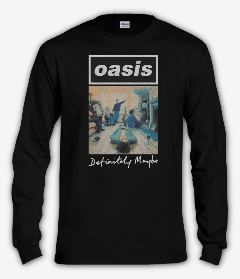 Polera manga larga Negro de Oasis Definitely Maybe