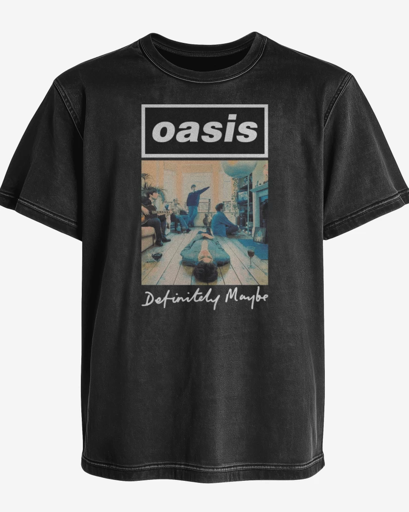 Polera desgastada Oasis Definitely Maybe