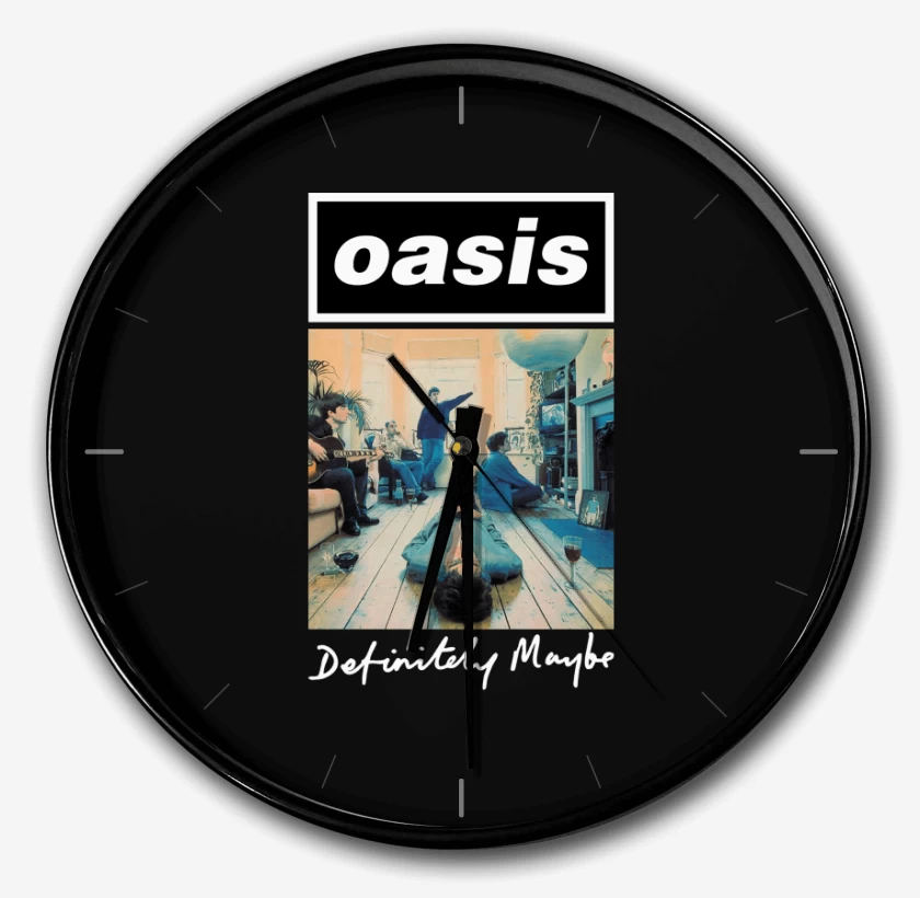Reloj Negro de Oasis Definitely Maybe
