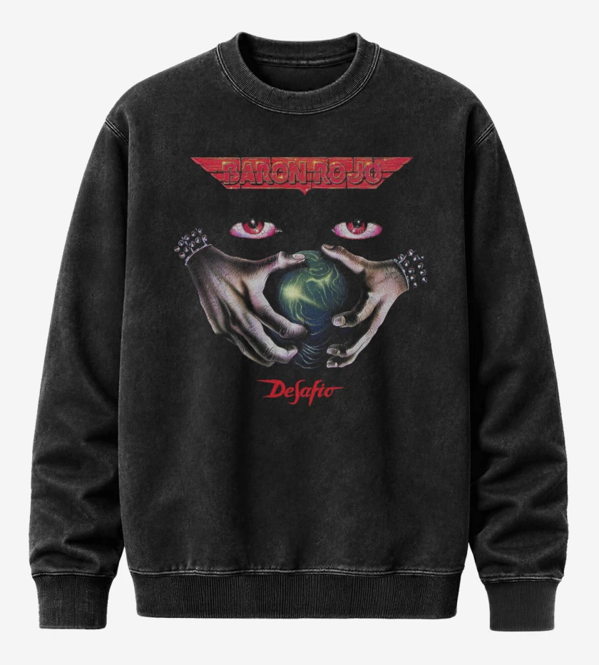 Poleron Polo Acid Wash Negro de Baron Rojo Desafio