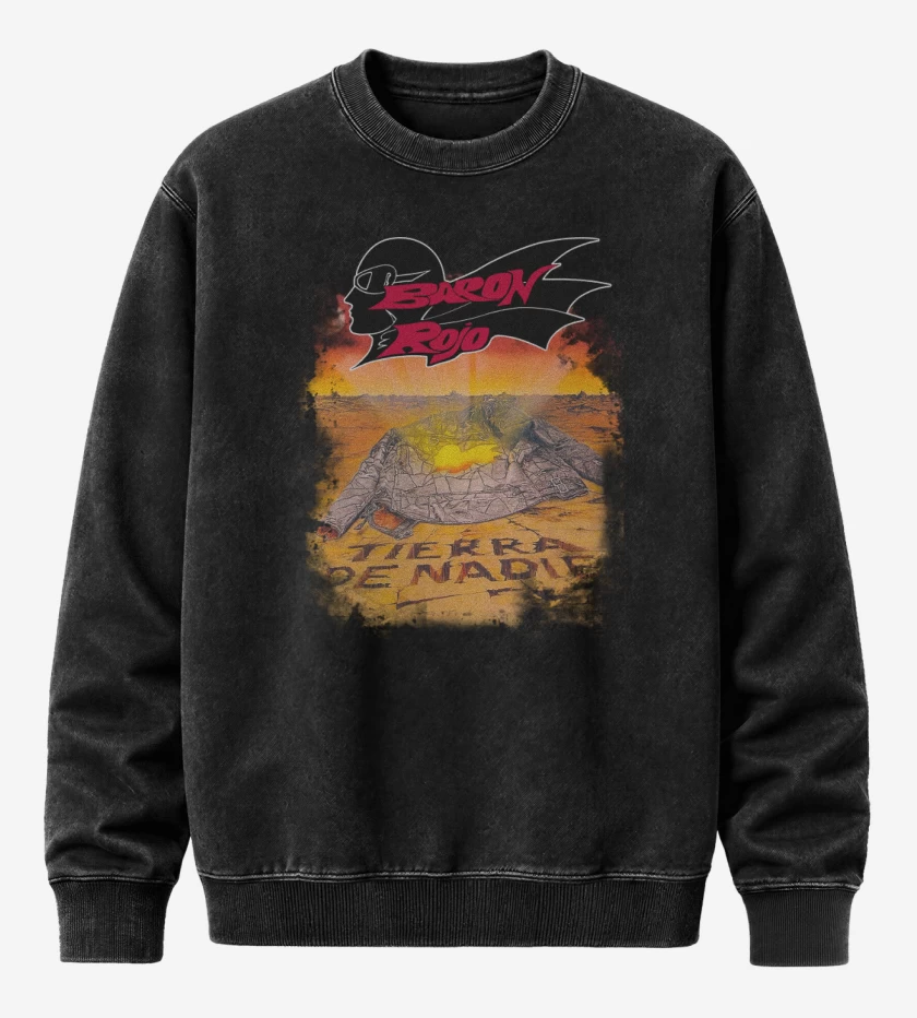 Poleron Polo Acid Wash Negro de Baron Rojo Tierra de Nadie 
