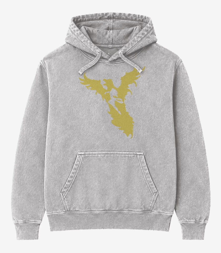 Poleron Canguro Acid Wash Gris Melange de Fenix 1