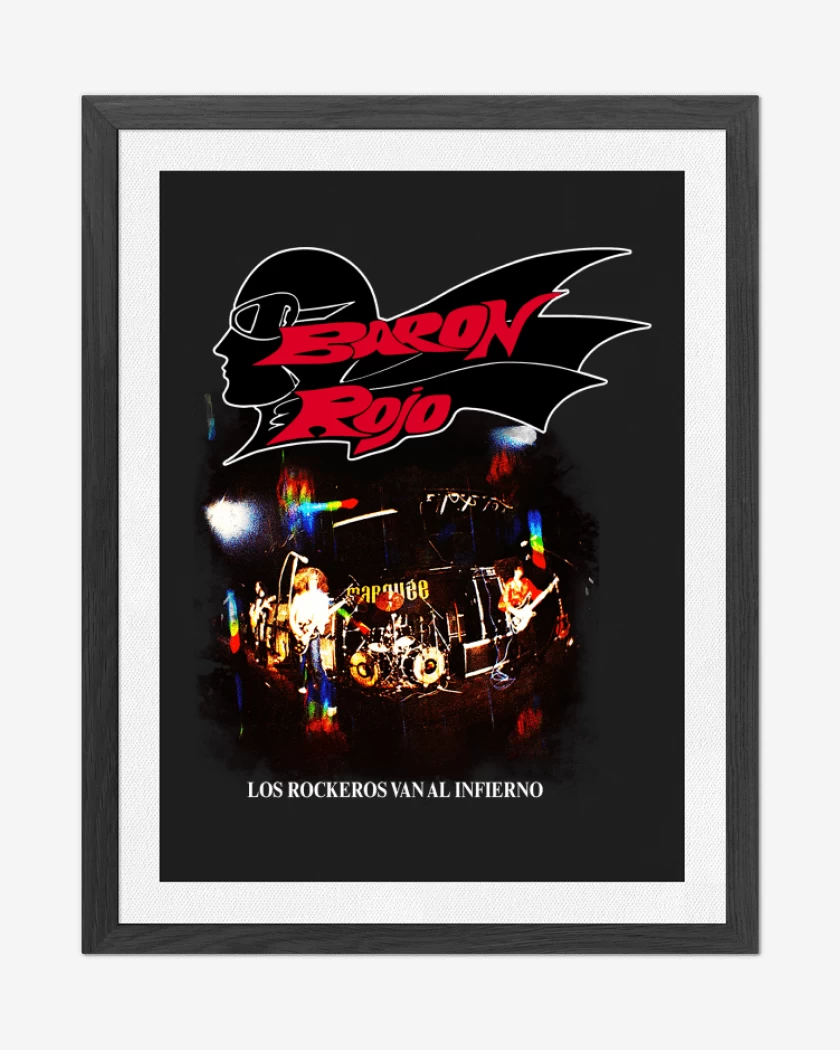 Cuadro decorativo Negro de Baron Rojo Los Rockeros van al Infierno
