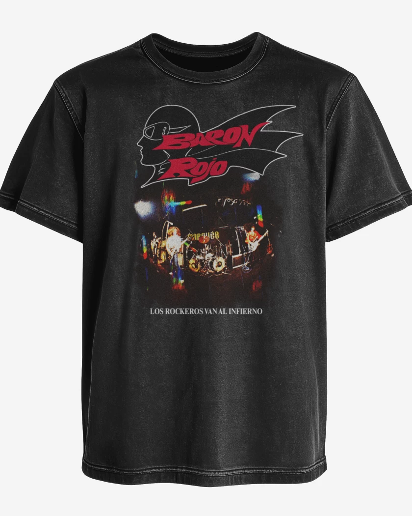 Polera desgastada Baron Rojo Los Rockeros van al Infierno