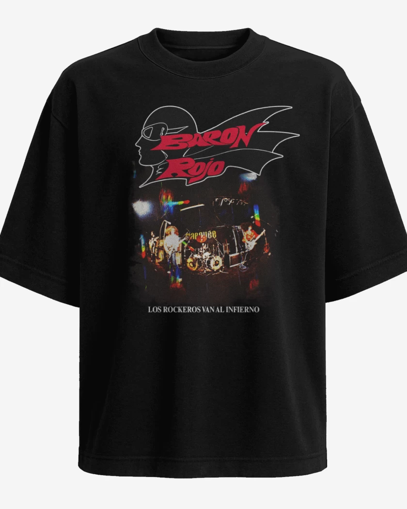 Polera Oversize Baron Rojo Los Rockeros van al Infierno
