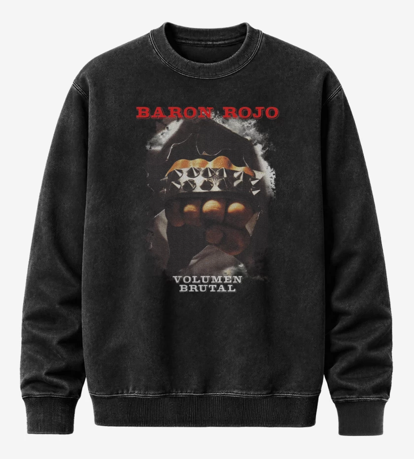 Poleron Polo Acid Wash Negro de Baron Rojo Volumen Brutal