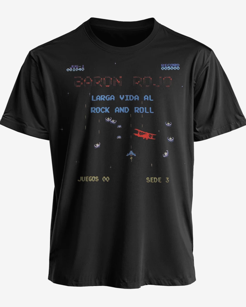 Polera premium Negro de Baron Rojo Larga Vida al Rock and Roll