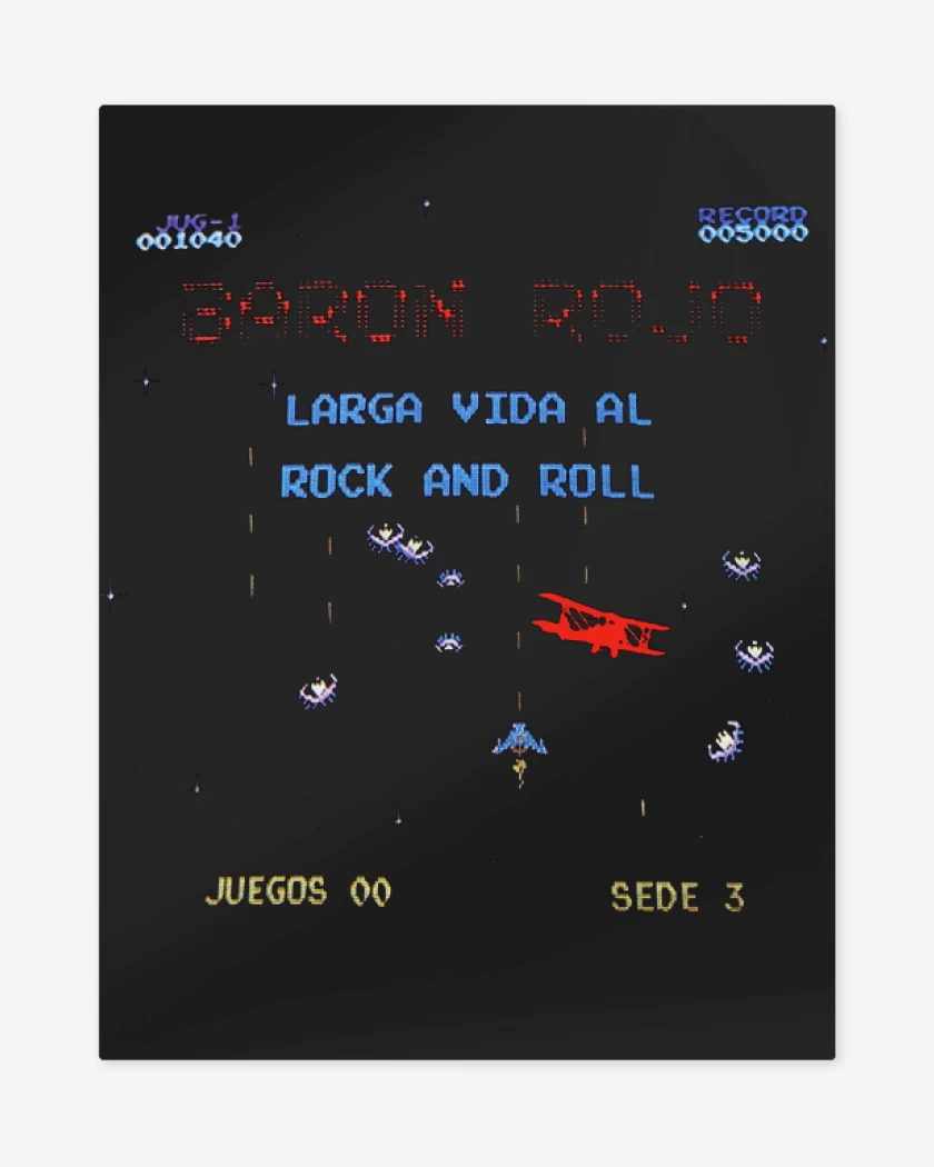 Print metalico Baron Rojo Larga Vida al Rock and Roll