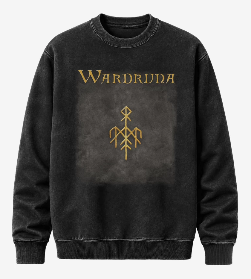 Poleron Polo Acid Wash Negro de Wardruna Ragnarok