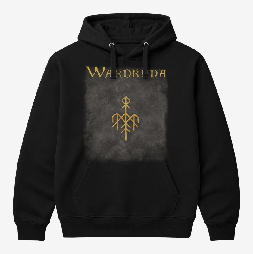 Polerón Canguro Negro de Wardruna Ragnarok