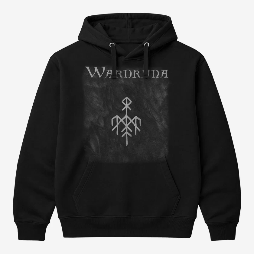 Polerón Canguro Negro de Wardruna Kvitravn