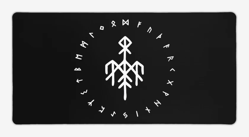 Mouse pad Gamer Negro de Wardruna Futhark