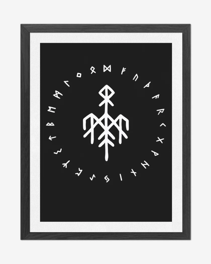 Cuadro decorativo Negro de Wardruna Futhark